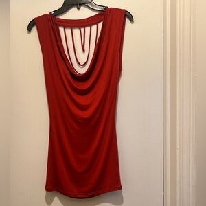 Elegant Red Drape Back Top